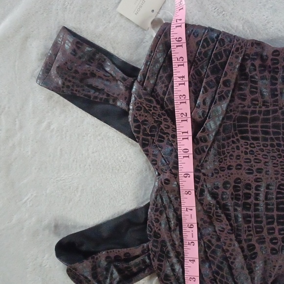 Madison Brown Black Faux Snake Print Sweetheart Dress New With Tag Women Size 6. - Picture 5 of 12